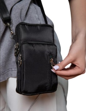 ПЛЕЧЕВАЯ СУМКА-КЛАТЧ ЧЕРНЫЙ ЧЕХОЛ ДЛЯ ТЕЛЕФОНА ПУТЕШЕСТВИЕ ПРАКТИЧНЫЙ