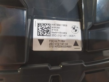BMW 1 F30 FACELIFT LCI SVĚTLO LED ZADNÍ PRAVÁ - 15197