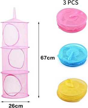 Складная подвесная сетчатая корзина, набор из 3 шт.