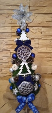 ШИШКА в цветочном горшке, украшенная и украшенная елочкой, 45 СМ