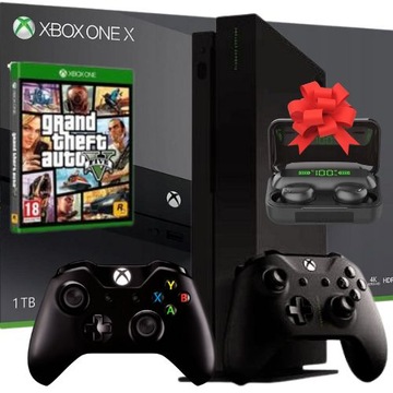 Zestaw Konsola Microsoft Xbox One X 1TB Czarny + 2x Pad + GTA5