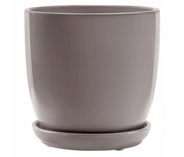 DONICZKA CERAMICZNA BEŻOWA Z PODSTAWKĄ 15cm