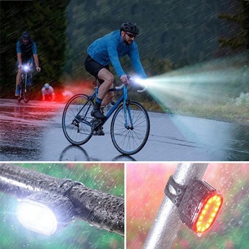 СВЕТОДИОДНАЯ ВЕЛОСИПЕДНАЯ ЛАМПА USB ПЕРЕДНЯЯ ЗАДНЯЯ ВЕЛОСИПЕДНАЯ КОМПЛЕКТ