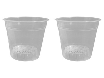 Przeźroczysta bezbarwna doniczka do storczyka orchidei <14cm 2szt