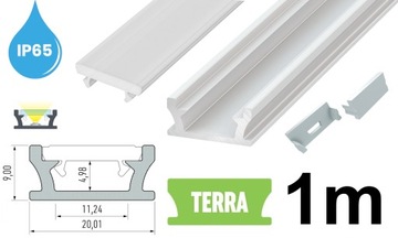 PROFIL LED WODOODPORNY IP65 TERRA IP BIAŁY ZESTAW