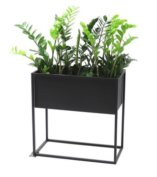 Kwietnik Metalowy Stojak na kwiaty 60x60x30cm czarny skrzynka LOFT