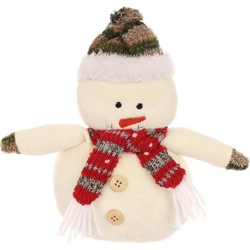 OZDOBA ŚWIĄTECZNA FIGURKA BAŁWAN DEKORACYJNY 23CM W CZAPCE I SZALIKU