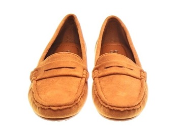ЖЕНСКИЕ ЗАМШЕВЫЕ лоферы цвета Camel, размер 40