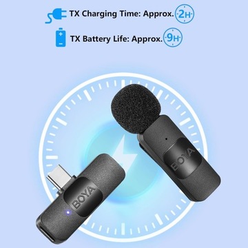 BOYA Беспроводной петличный микрофон для Android-смартфона USB C