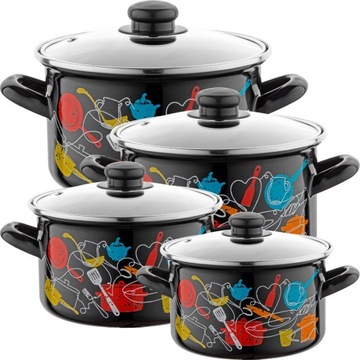 ZESTAW GARNKÓW EMALIOWANYCH MALENA INDUKCJA 8 EL