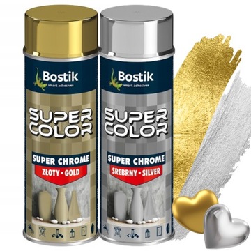 Farba DEKORACYJNA ZŁOTA SREBRNA spray EFEKT LUSTRA