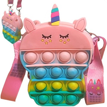 Torebka pop it torba portfel push bubble fidget dla dziewczynki jednorożec