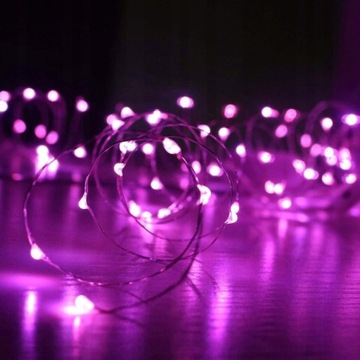 LAMPKI DRUCIKI 30 LED RÓŻOWE 3 m
