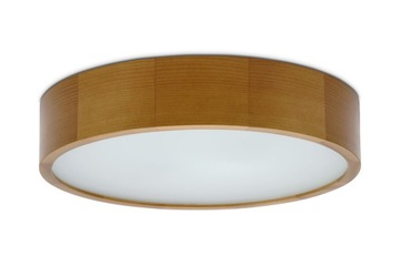 Katia 375 dąb, okrągły plafon drewniany 2x E27