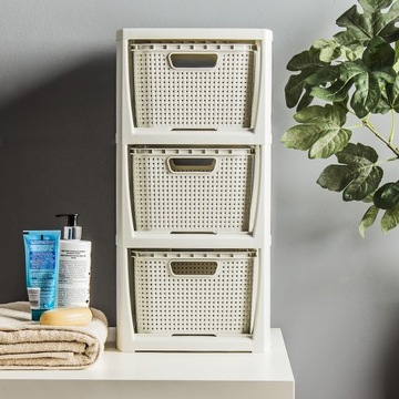 КНИЖНЫЙ ШКАФ, СУНДУК, ПОЛКА ШКАФА С 3 КОРЗИНАМИ, РОТАН БРАНК