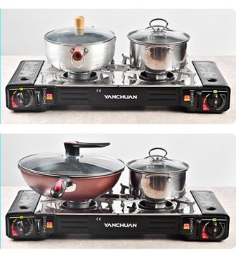 ПОРТАТИВНАЯ ТУРИСТИЧЕСКАЯ ГАЗОВАЯ ПЛИТА С 2 КОНФОРКАМИ