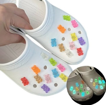 PINY PRZYPINKI DO BUTÓW CHARMS CROCS WPINKI MISIE HARIBO ŻELKI 20 SZTUK