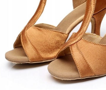 ТАНЦЕВАЛЬНАЯ ОБУВЬ ДЛЯ ЛАТИНО САЛЬСА 7см - КОРИЧНЕВЫЕ