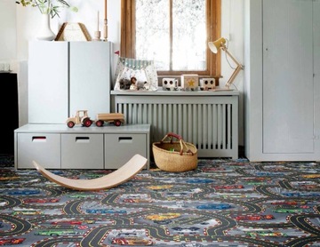 ДЕТСКИЙ КОВР РЕЙСЕР 97 ДОРОГИ УЛИЦЫ ТРАССЫ СЕРЫЙ 4м