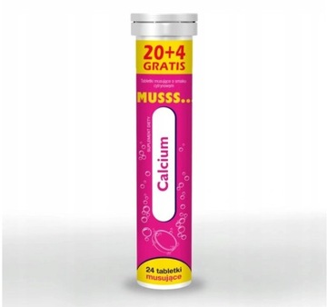 TABLETKI MUSUJĄCE CALCIUM WAPŃ MUSSS 24SZT.