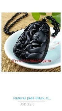 Jade Pendant Bat Necklace Jewelry Amulet Fashion Carved Double-sided for