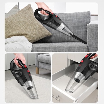 АВТОМОБИЛЬНЫЙ ПЫЛЕСОС С ФОНАРЕМ HEPA ФИЛЬТР 12В 120ВТ + СУМКА И НАСАДКИ