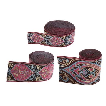 2x необычные ленты с вышивкой для рукоделия