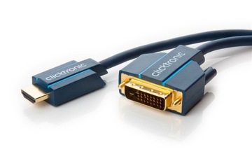 Kabel HDMI-DVI -D M/M 3D Ultra HD 4K złoty HQ 7,5m
