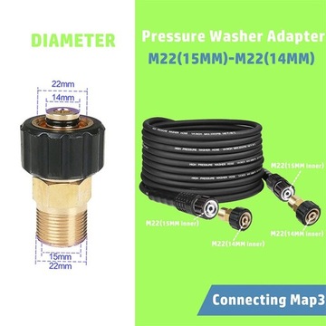 8 сменных переходников для мойки высокого давления M22