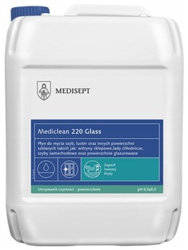 Płyn Środek do Mycia Czyszczenia Szyb Luster Bez Smug Medisept Mediclean 5l