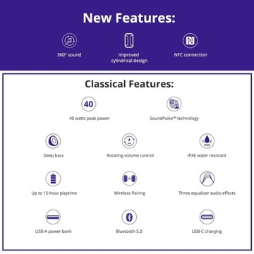 Tronsmart T6 Plus Upgraded Edition, 40 Вт, черный беспроводной динамик с обзором на 360°