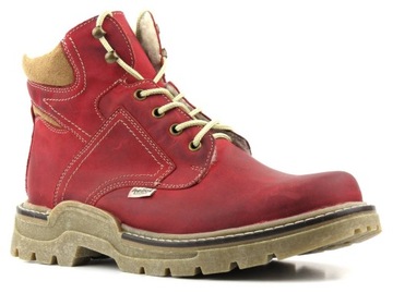 Buty męskie zima Helios ciepłe trapery czerwone 40