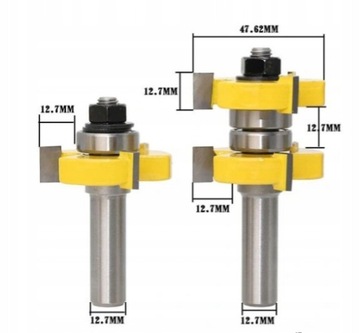 Frez z piórem i wpustem, frez z chwytem 1/2 '' do