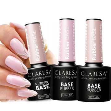 CLARESA RUBBER BASE BAZA KAUCZUKOWA ZESTAW 2+1 WYBÓR KOLORU