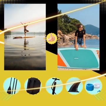 DESKA SUP DO PŁYWANIA 350 CM Dmuchana Pompowana Paddle Board Wiosło Pompka