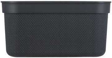 Контейнер Пластиковая корзина с крышкой для дома Rotho Deco 5 л Черный
