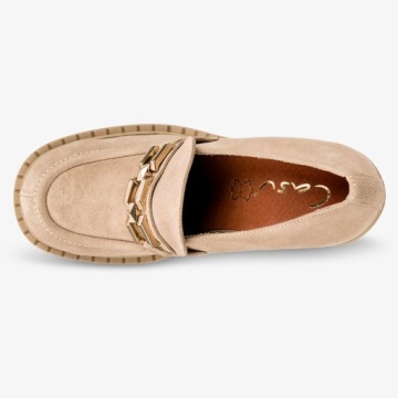 МОКАСИНЫ НА ВЫСОКОМ КАБЛУКЕ С КОЖАНЫМ ОТДЕЛЕНИЕМ PL r 39