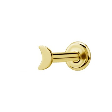 TYTAN GOLD PVD labret 1,2x6 g.w. 0,8mm ozdoba księżyc 3mm m04