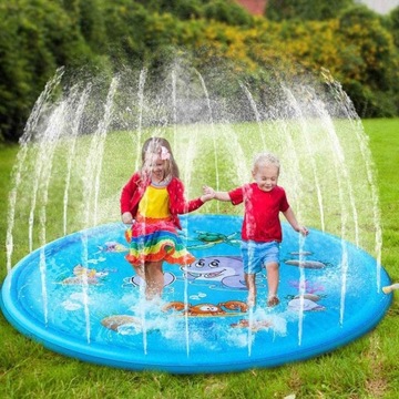 Basen dla dzieci Brodzik Mata Zraszająca Wodna z Fontanną dla Dzieci 170cm