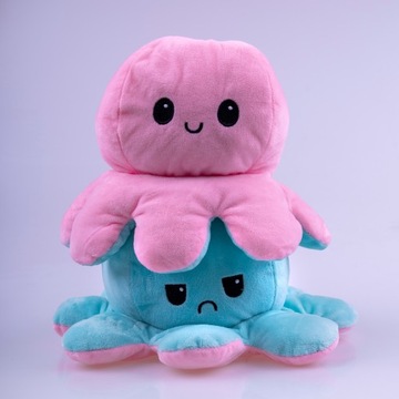 ДВУСТОРОННИЙ Плюшевый талисман Осьминог 30 см XL