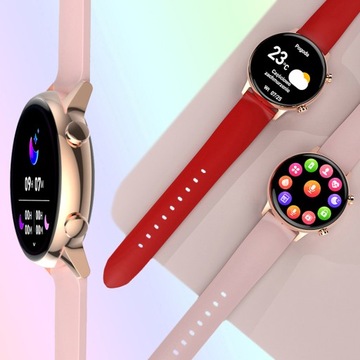 SMARTWATCH ENTER ROZMOWY PL MENU RÓŻOWE ZŁOTO MESH