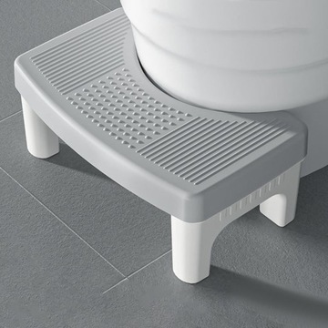 Табурет складной для унитаза с широкой подставкой для ног, эргономичный, серый.