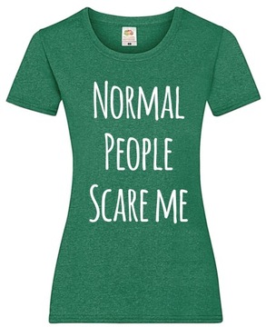 ZABAWNA Koszulka NORMAL PEOPLE SCARE ME KD28G r.XS