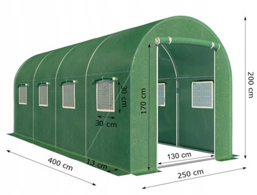 БОЛЬШАЯ ТЕПЛИЦА САД ТУННЕЛЬ ИЗ ФОЛЬГИ Садоводческая пленка 4 м ТЕНТ + БЕСПЛАТНЫЕ ПОДАРКИ