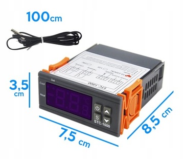 РЕГУЛЯТОР ТЕМПЕРАТУРЫ ТЕРМОСТАТ КОНТРОЛЛЕР STC-1000 ЗОНД ДАТЧИК 230В 2000ВТ