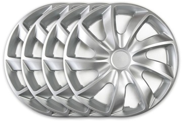 Kołpaki 16 cali Quad Silver srebrne zestaw 4szt uniwersalne na felgi