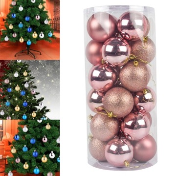 24 штуки комнатных рождественских безделушек из розового золота на новый год