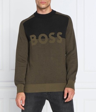 BOSS ORANGE sweter Asave | Regular Fit oliwkowy