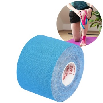 KINESIO TEJP PLASTER TAŚMA KINEZJOLOGICZNA NA TWARZ KOLANO NIEBIESKA 5