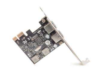 Карта контроллера PCIe для расширения ПК с двумя низкопрофильными портами USB3